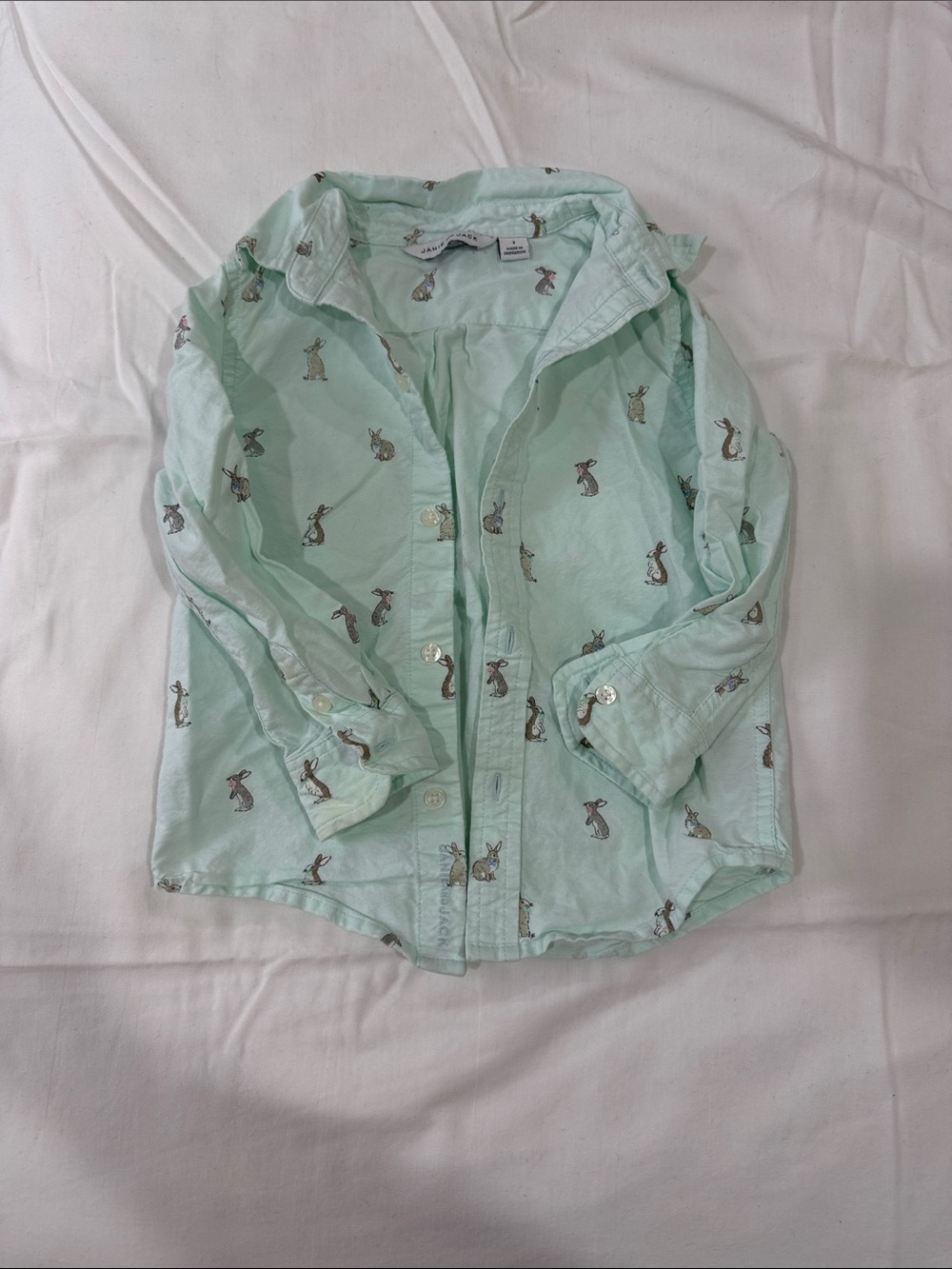 Janie and Jack Kids Bunny-Print Button-Up Shirt